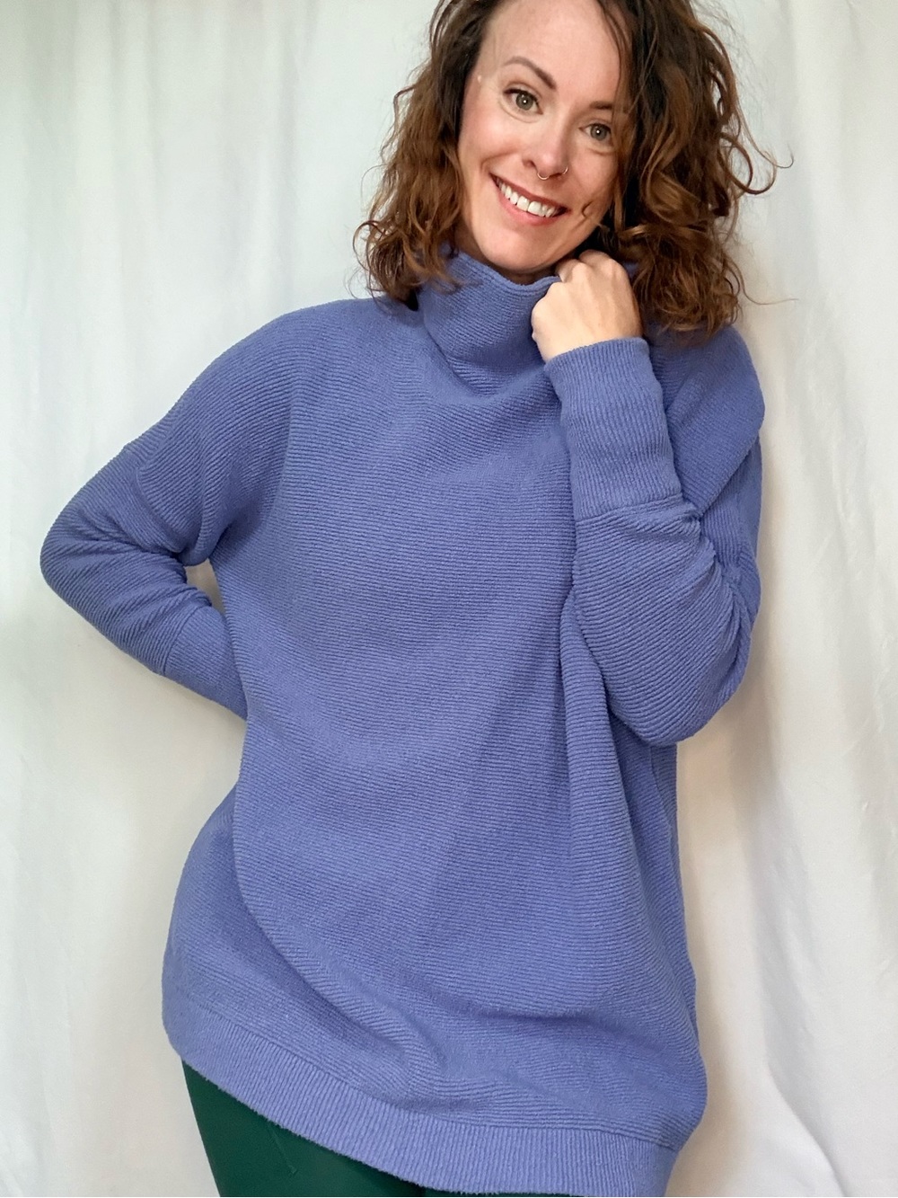 Free People Ottoman Slouchy Tunic Sweater Cozy Lavender